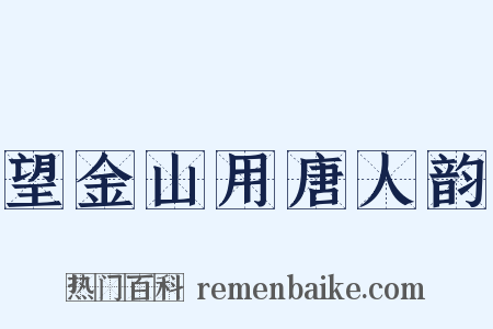 望金山用唐人韵是什么意思的图片